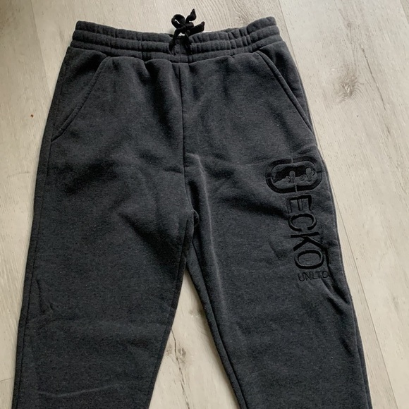 Echo Sweat pants size M gray drawstring pockets logo embroidered - Picture 1 of 14